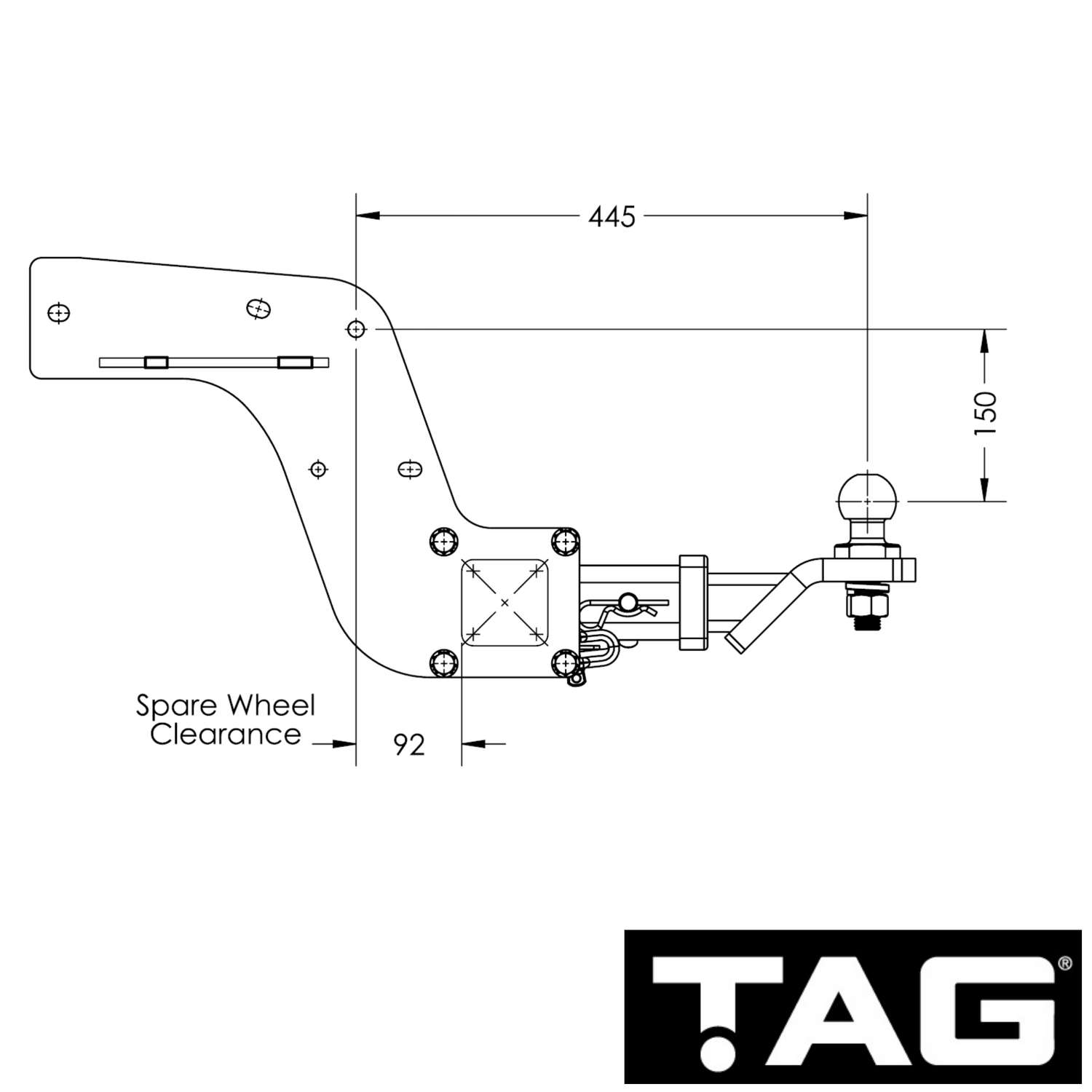 Mitsubishi Triton MQ Tub Body Ute With Step 05/2015 - 10/2018 - Towbar Kit