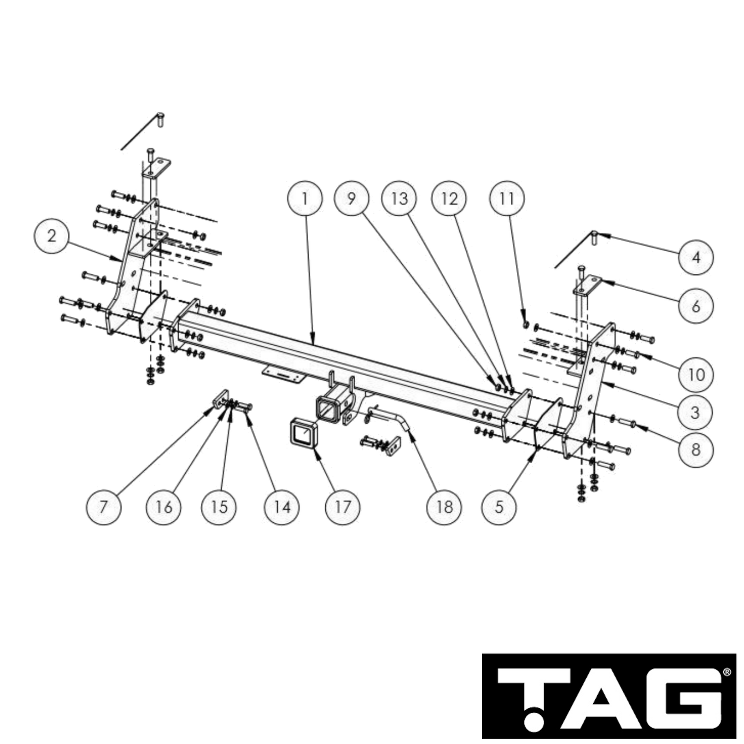 Ford Ranger Tub Body With Bumper 08/2015 - 04/2022 - Towbar Kit