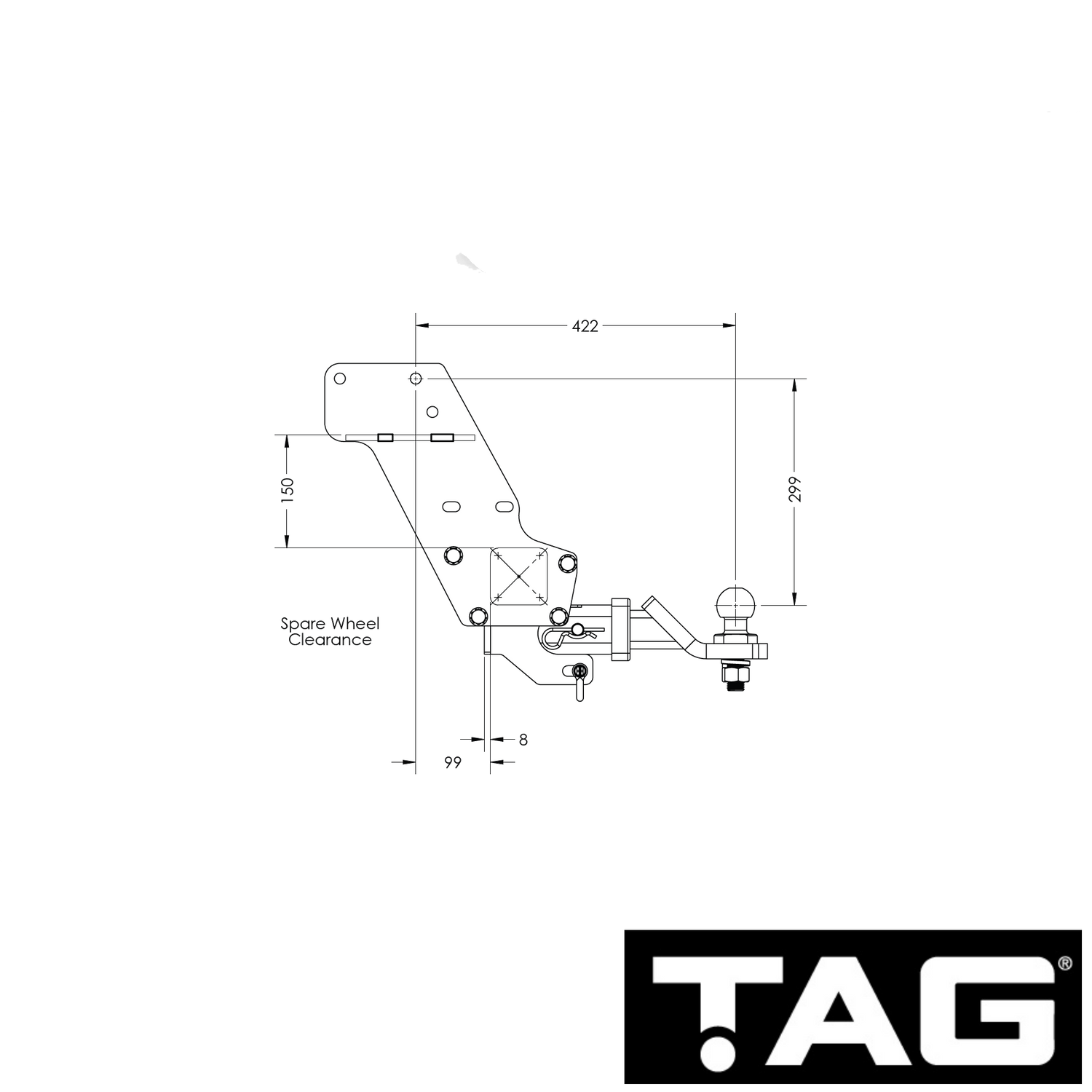 Ford Ranger Tub Body With Bumper 08/2015 - 04/2022 - Towbar Kit