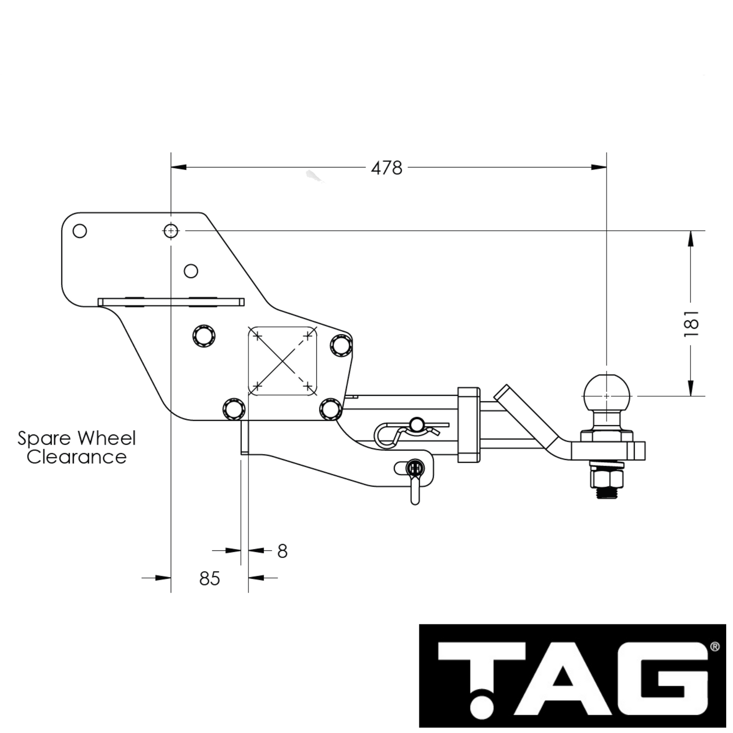 Ford Ranger Cab Chassis 08/2015 - 05/2022 - Towbar Kit