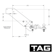 Ford Ranger Extended Cab Chassis 08/2015 - 04/2022 - Towbar Kit