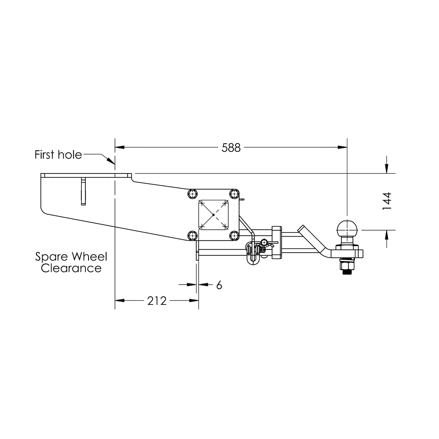 Ford Ranger T6.2 Extended Cab Chassis 05/2022 - 11/2024 - Towbar Kit