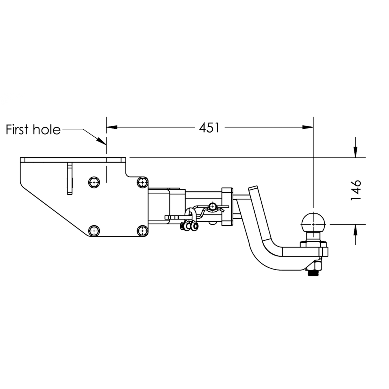 Ford Ranger Next Gen T6.2 Cab Chassis 05/2022 - 11/2024 - Towbar Kit
