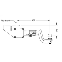 Ford Ranger Next Gen T6.2 Cab Chassis 05/2022 - 11/2024 - Towbar Kit