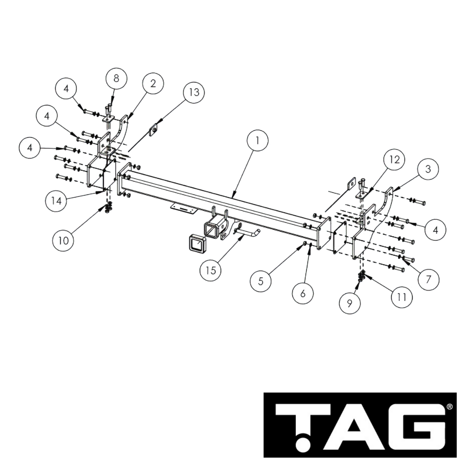 Toyota HiLux Cab Chassis 04/2005 - 08/2015 - Towbar Kit