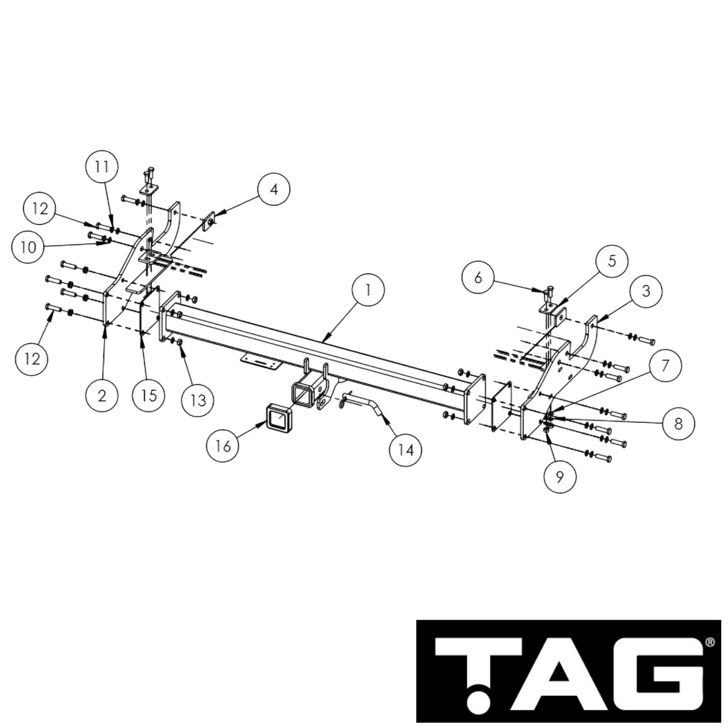 Toyota HiLux Cab Chassis 04/2005 - 08/2015 - Towbar Kit