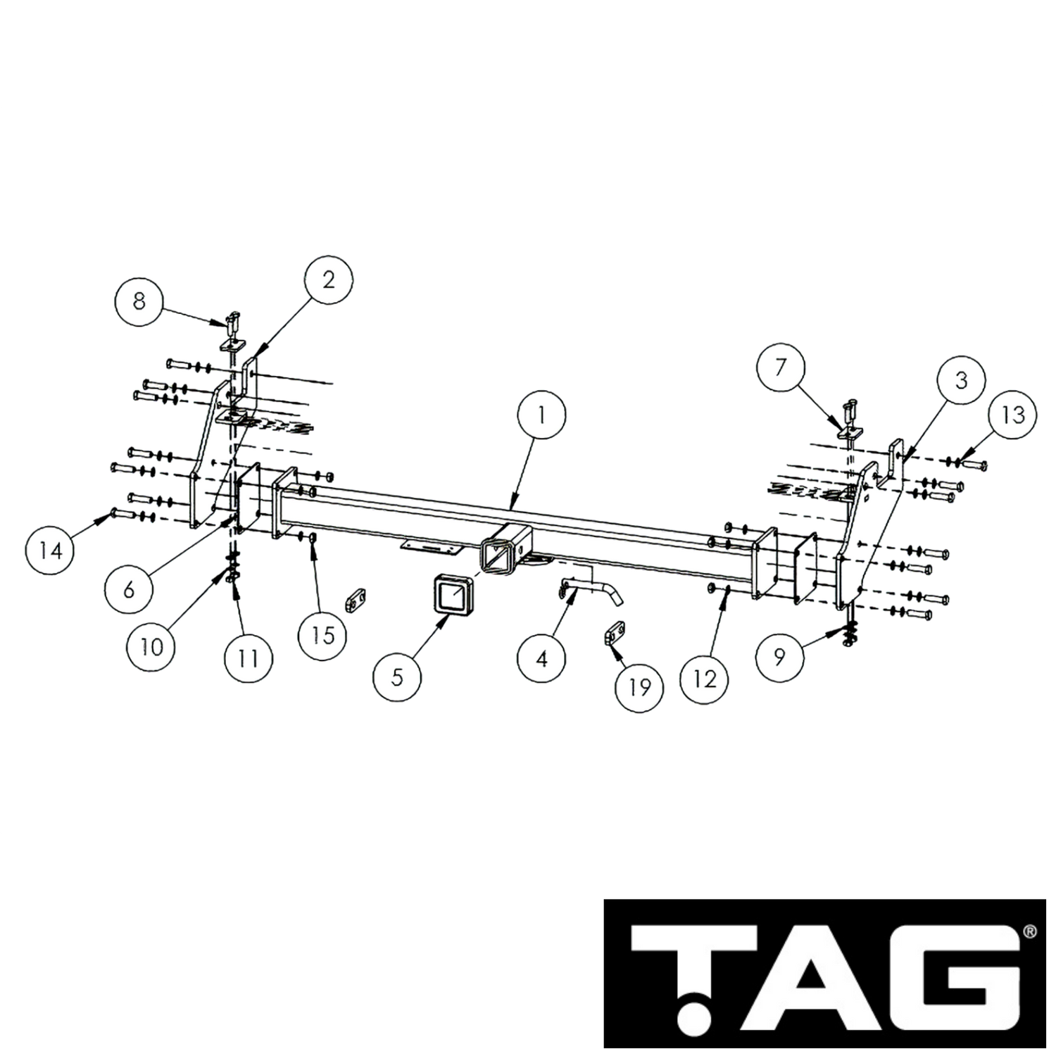 Toyota HiLux Tub Body With Bumper 04/2005 - 08/2015 - Towbar Kit