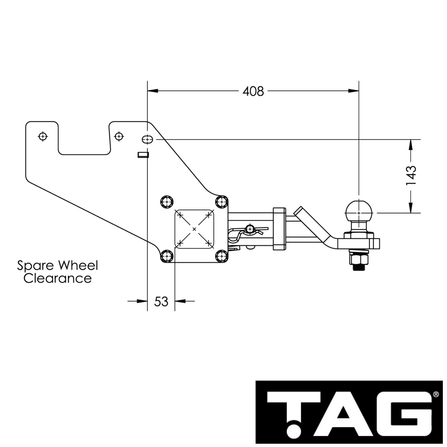Toyota HiLux Tub Body With Bumper 04/2005 - 08/2015 - Towbar Kit