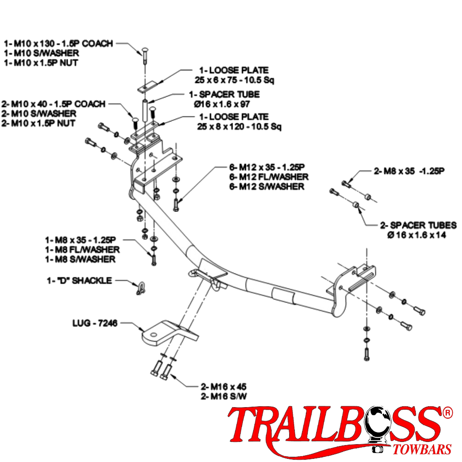 Toyota HiAce Commuter Bus 01/1989 - 03/2005 - Towbar Kit