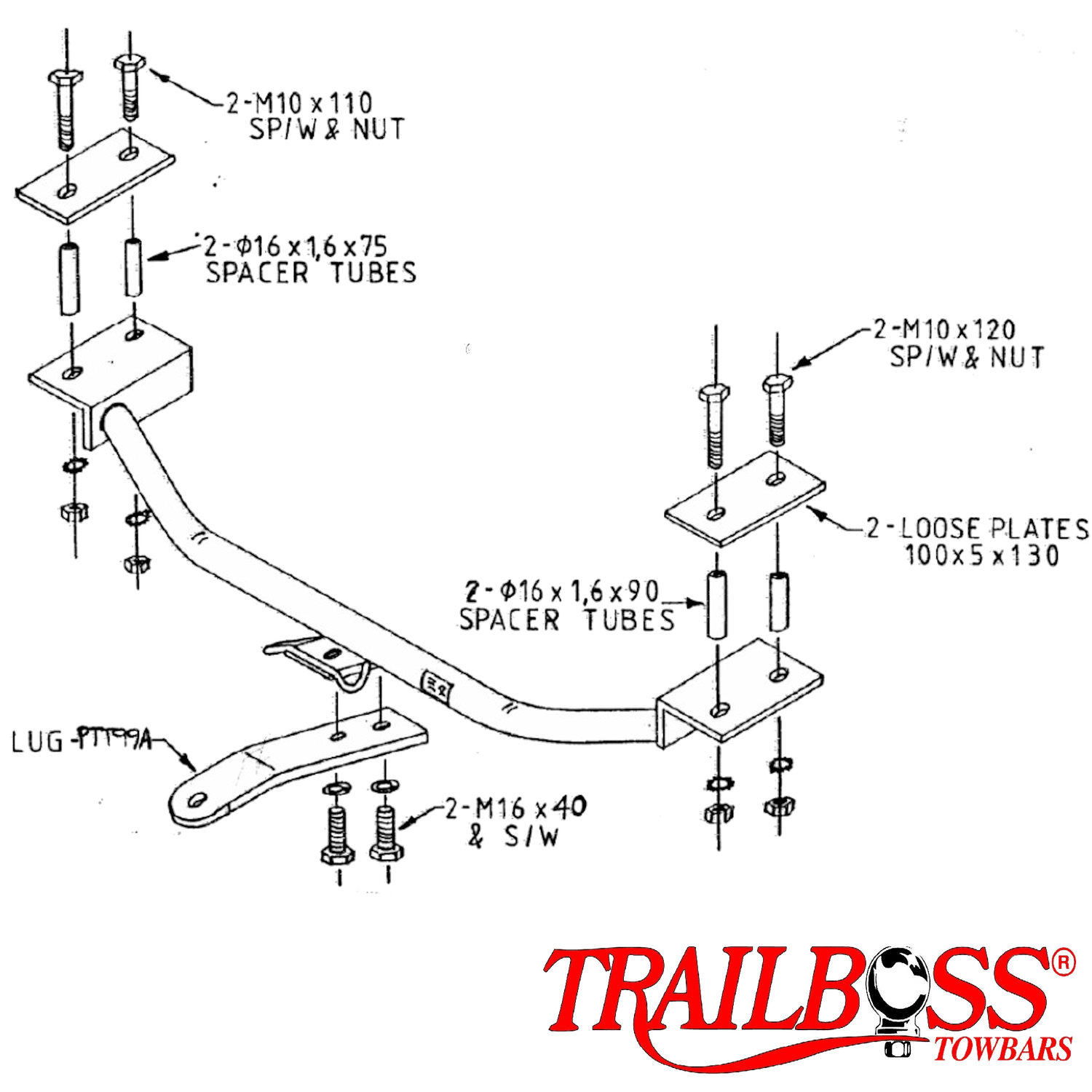 Toyota Corolla Sedan & Seca Sedan 06/1989 - 08/1994 - Towbar Kit