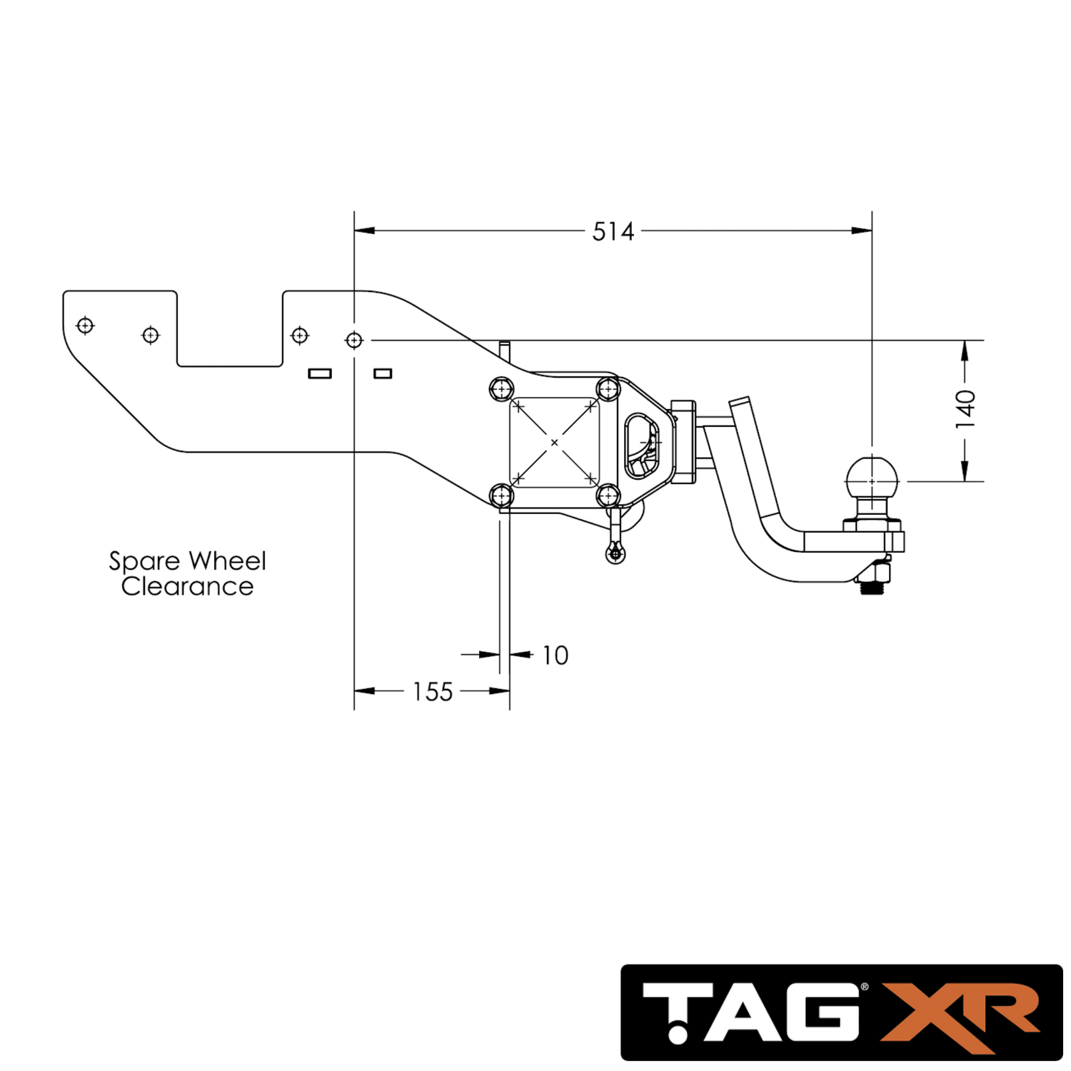 Toyota HiLux 2wd & 4wd Hi-Rider Cab Chassis Without Bumper 09/2015 - On - Towbar Kit