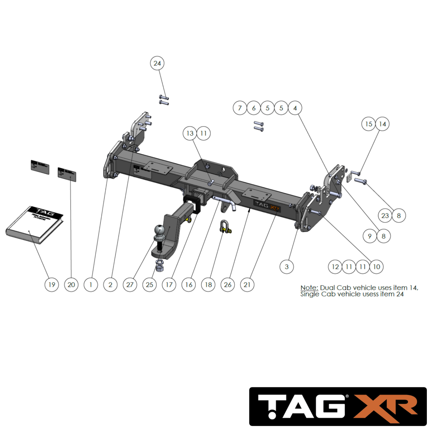 Toyota LandCruiser 79 Series Single & Dual Cab Cab Chassis 08/2012 - On - Towbar Kit