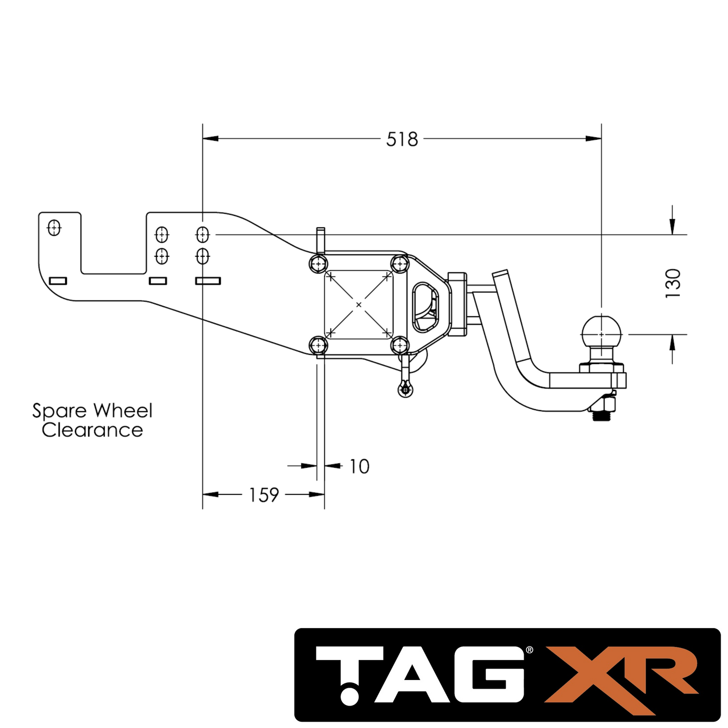 Isuzu D-Max Cab Chassis No Bumper 08/2020 - On - Towbar Kit