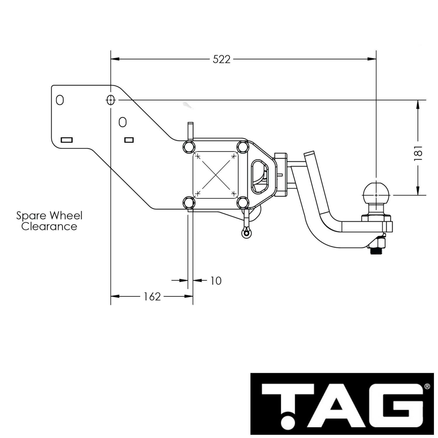 Mazda BT-50 2wd & 4wd Cab Chassis 10/2011 - 07/2015 - Towbar Kit