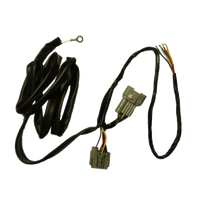 A black direct fit wiring harness for Nissan Navara D40 Ute.
