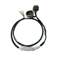 A direct fit wiring harness for Nissan Navara NP300 D23 Ute, featuring a black cable with connectors and labeling.