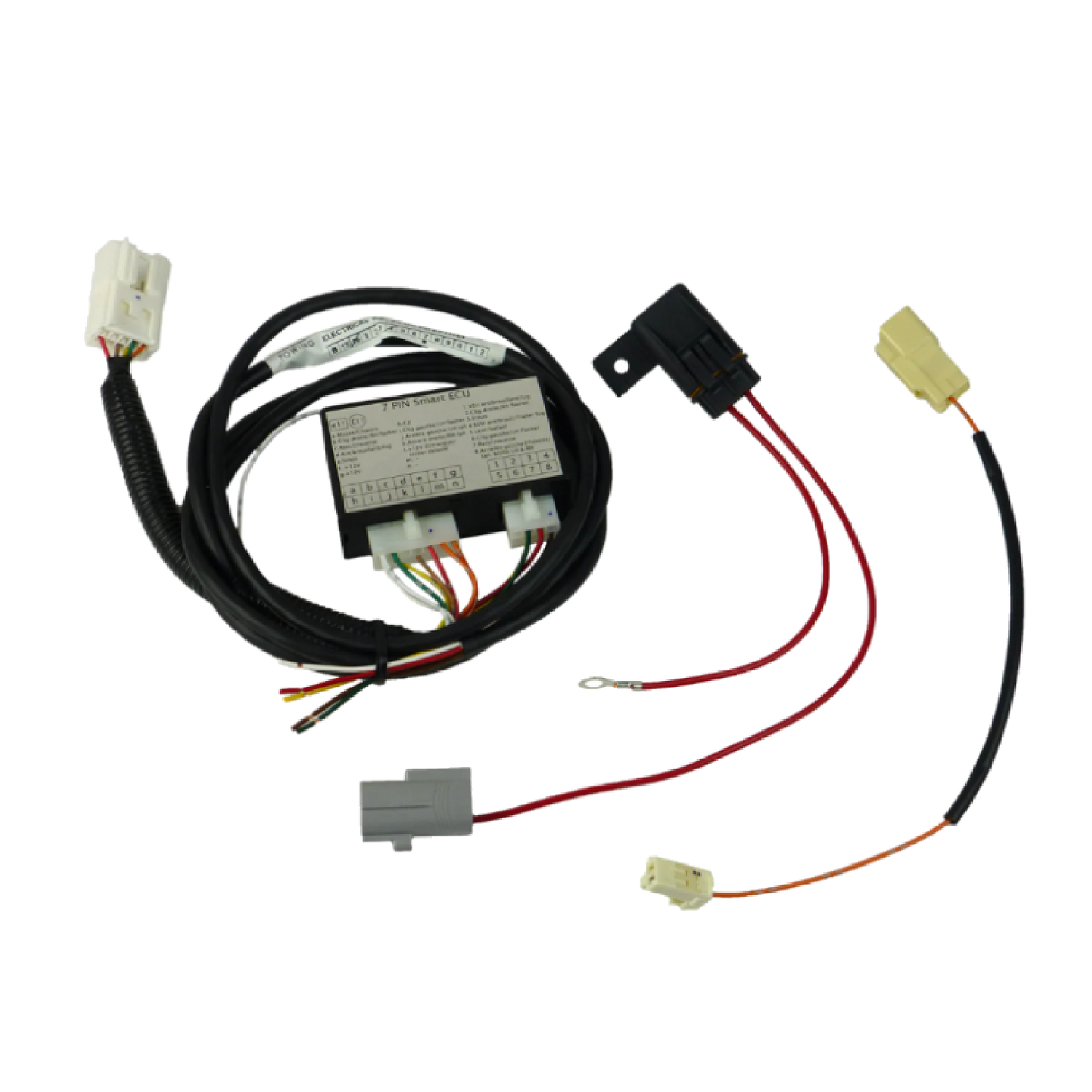 A direct fit wiring harness for Mitsubishi Pajero Sport SUV, including various connectors and wiring, on a white background.