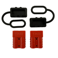 Red Anderson Plug Connector Set 30 Amp (Pair) with Covers