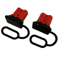Red Anderson Plug Connector Set 30 Amp (Pair) with Covers