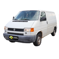 White van with a visible brand logo on a white background