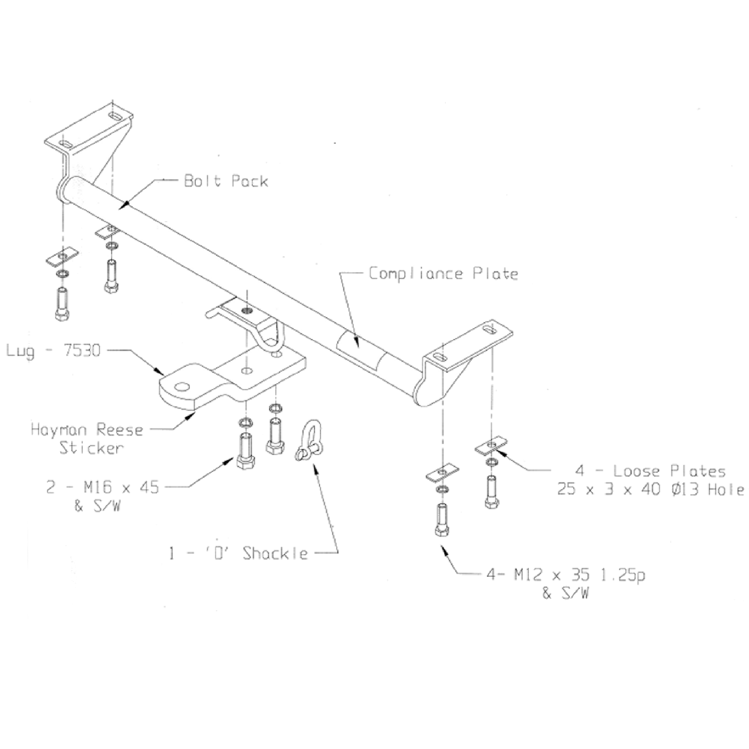 Suzuki Vitara V6 LWB SUV 03/1995 - 03/1998 - Towbar Kit