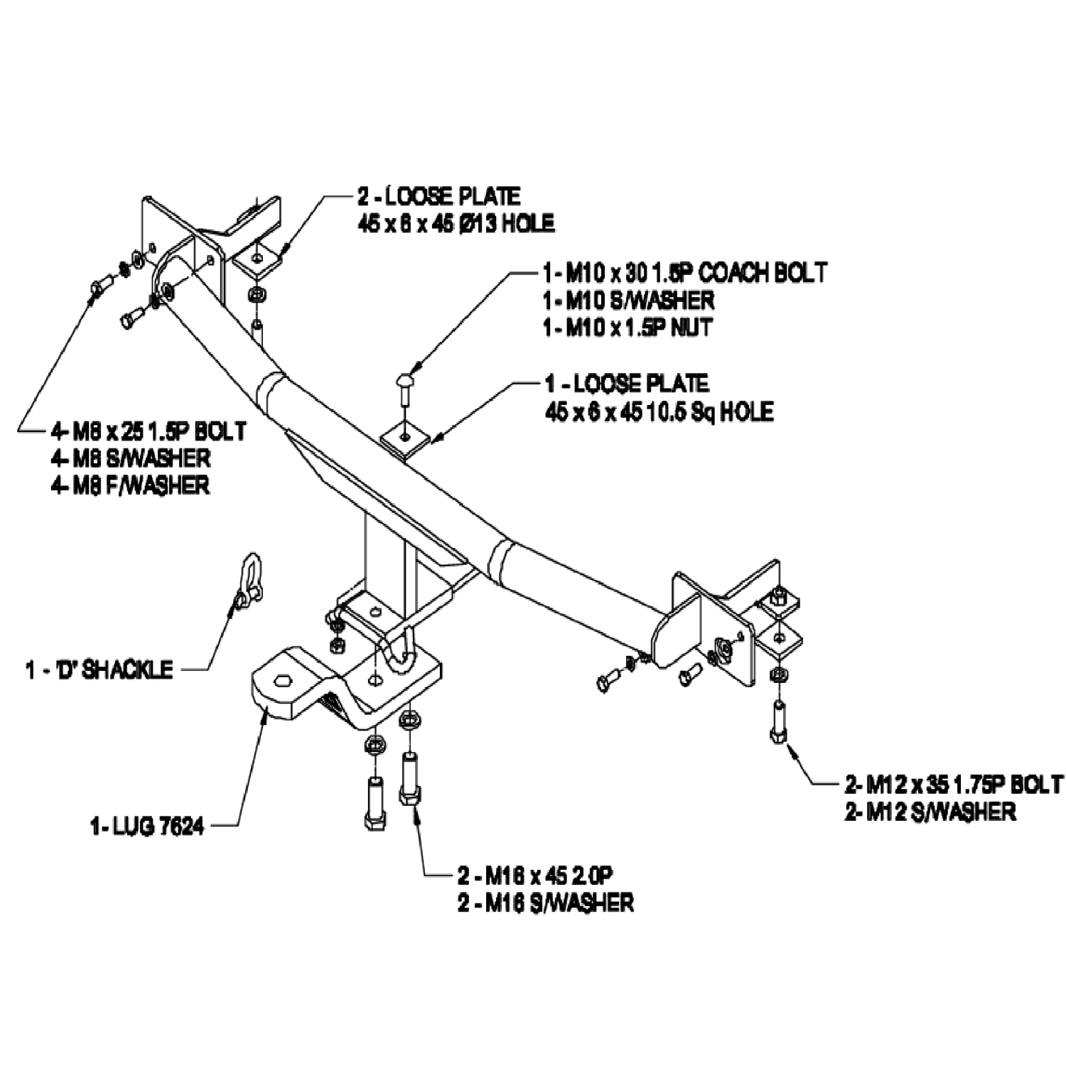 Nissan Pulsar N16 Sedan 06/2001 - 01/2006 - Towbar Kit