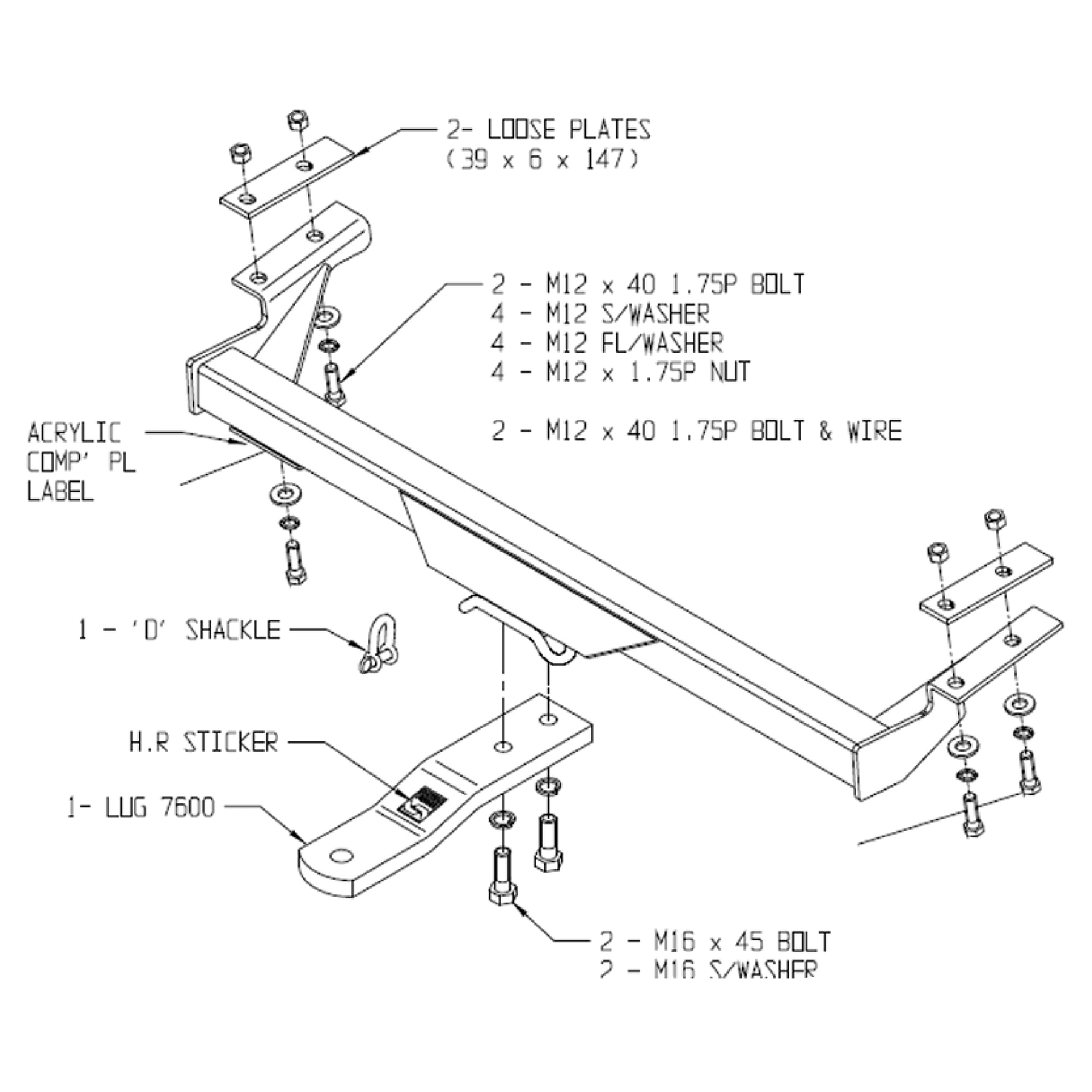 Chery J11 SUV 01/2010 - 02/2014 - Towbar Kit