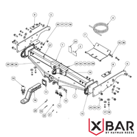 X-Bar Ford Ranger 2wd & 4wd Cab Chassis 08/2015 - 04/2022  - Towbar Kit