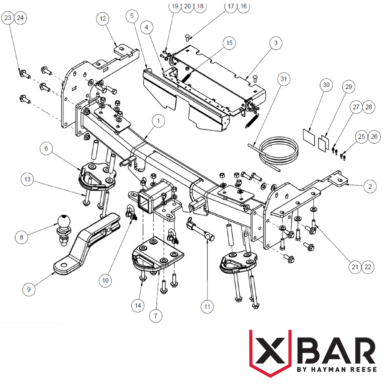 X-Bar Nissan Navara NP300 Tub Body 03/2015 - 12/2020 - Towbar Kit