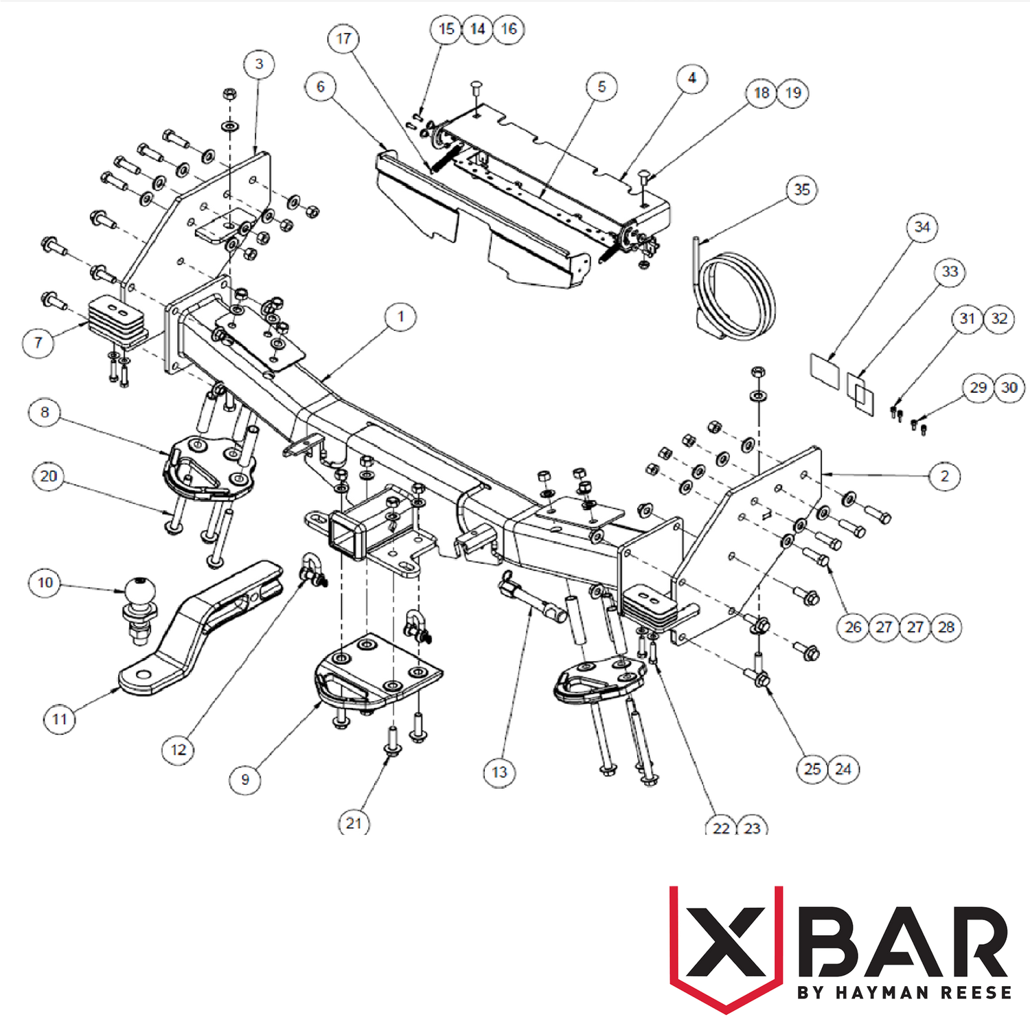 X-Bar Mitsubishi Triton MR Tub Body With Bumper 11/2018 - 01/2024 - Towbar Kit