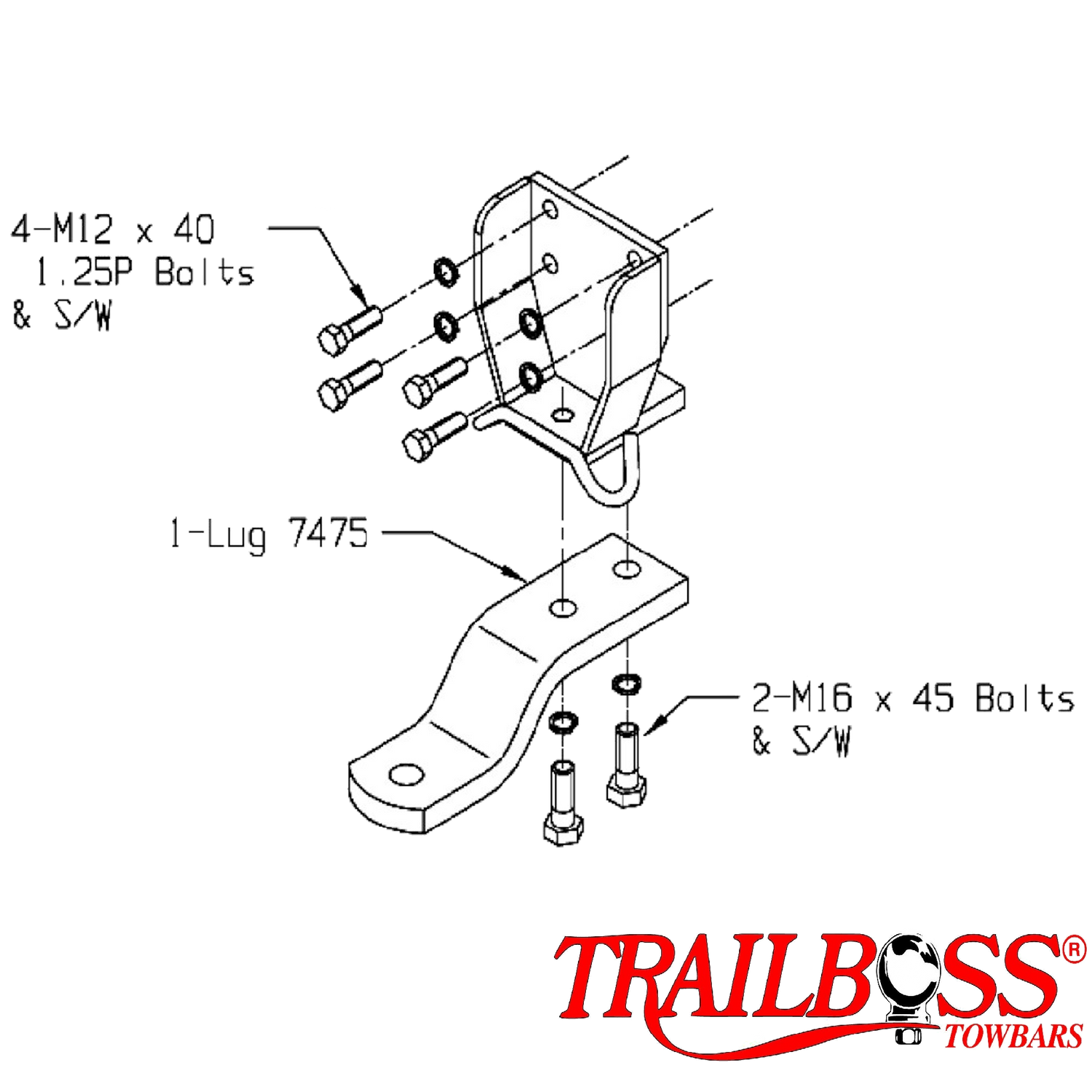 Mitsubishi Pajero SWB LWB SUV (Centre Mount Type) 06/1991 - 04/2000 - Towbar Kit