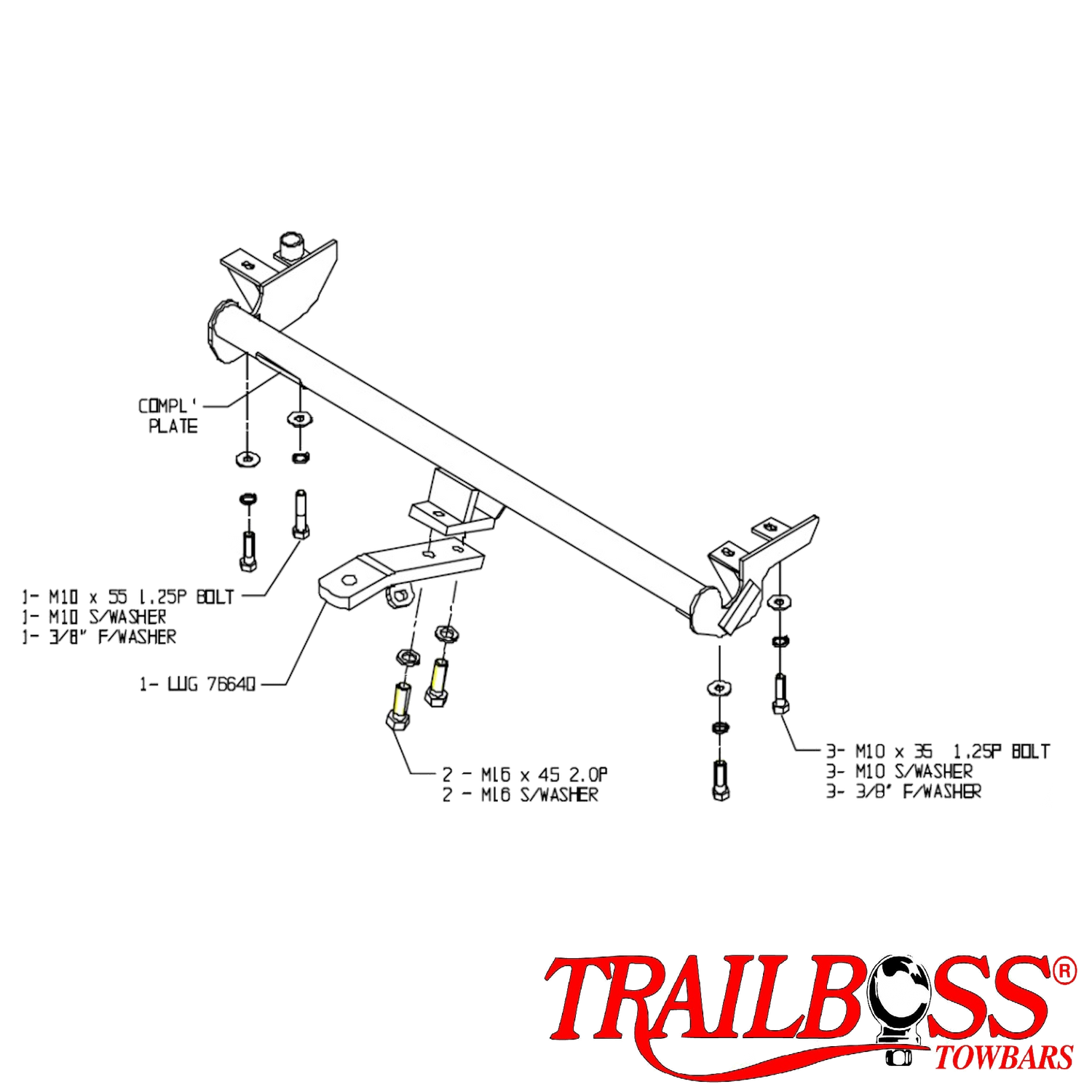 Mitsubishi Magna Sedan 04/1996 - 09/2005 (Easy Fit) - Towbar Kit