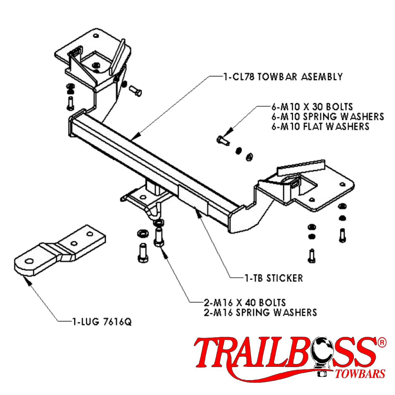 Mitsubishi Magna 380 Sedan 10/2005 - 04/2008 - Towbar Kit