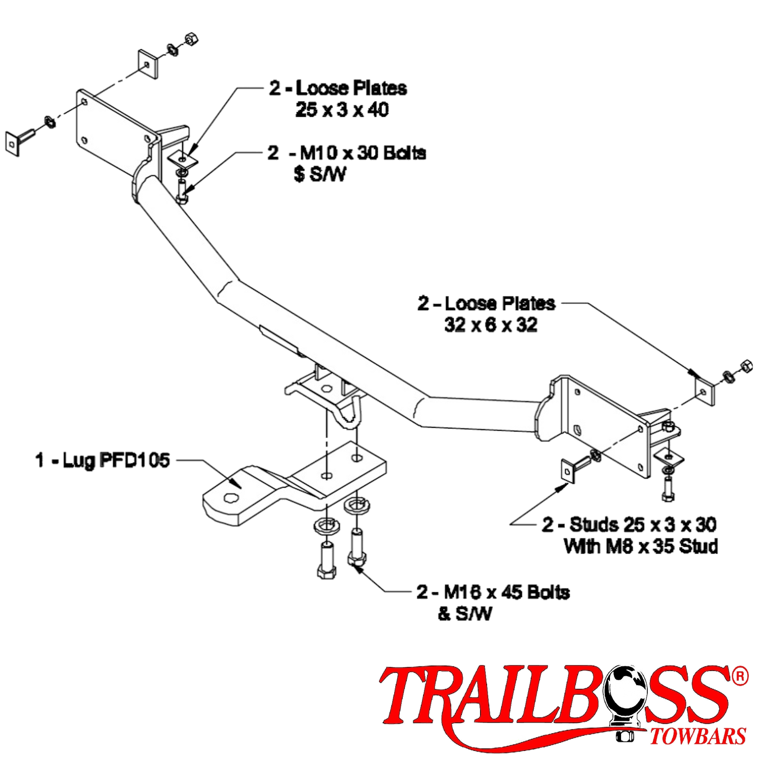 Ford Laser Sedan 01/1999 - 08/2002 - Towbar Kit