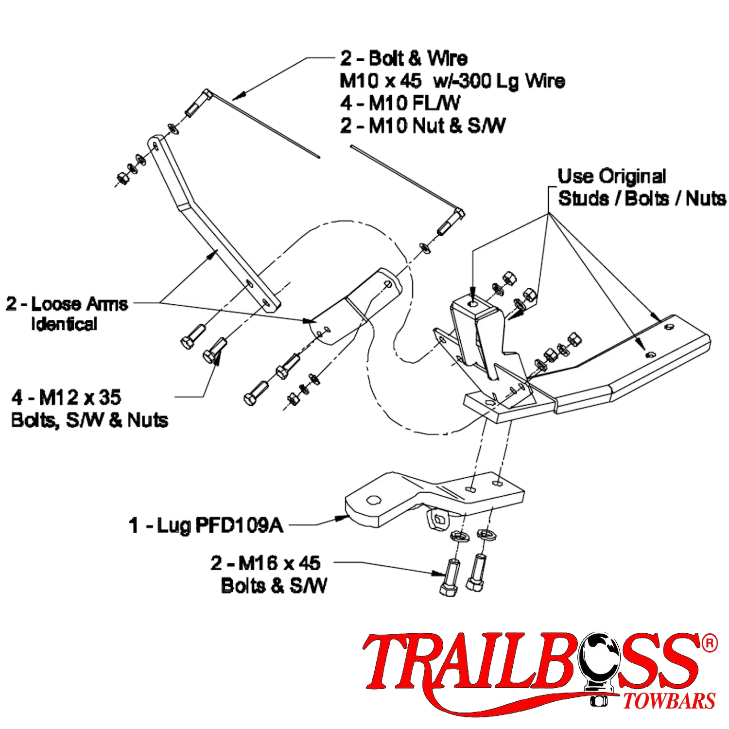 Ford Fairlane AU Sedan 02/1999 - 09/2002 - Towbar Kit