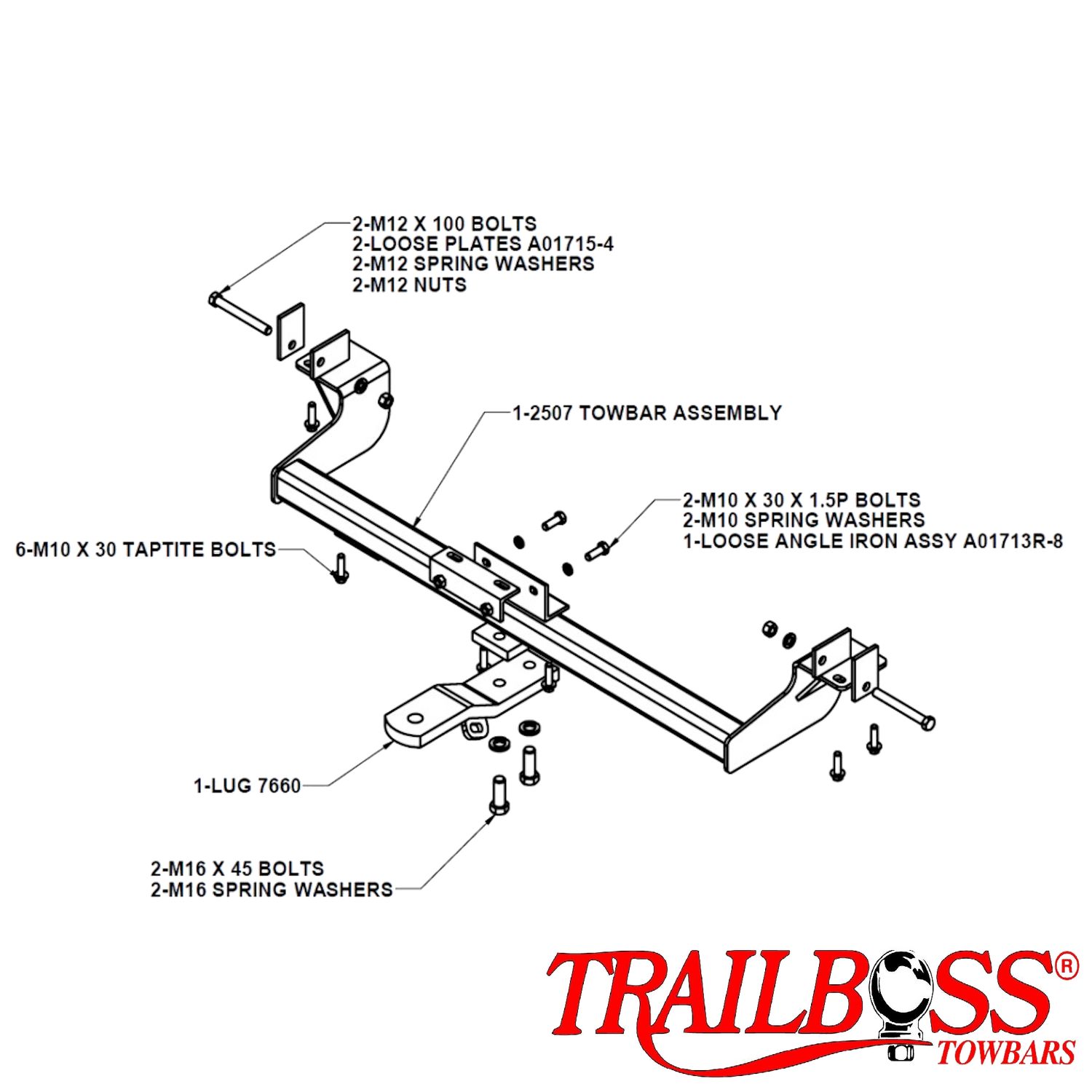 Ford Falcon AU, BA, BF, FG, FGX Tub Body Tub Body  (Not XR6, XR8, FPV) 07/1999 - On - Towbar Kit