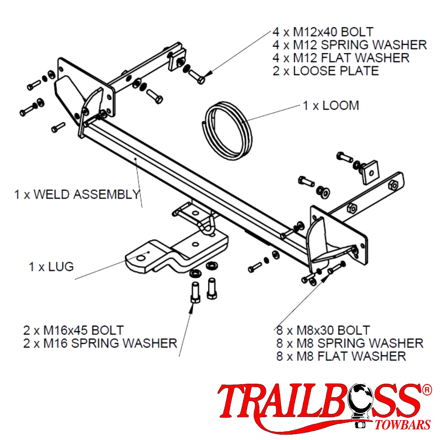Ford Mondeo Wagon (Diesel only) 01/2009 - 12/2014 - Towbar Kit