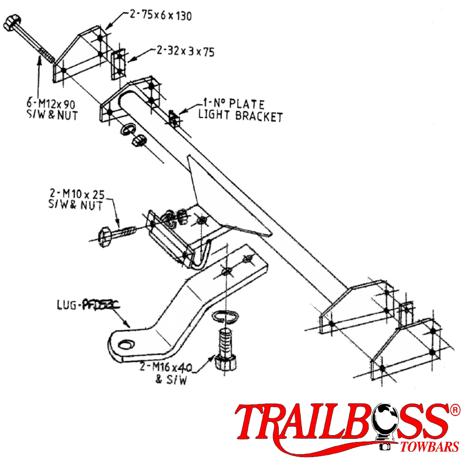Ford Falcon XA-XG Panel Van 01/1972 - 03/1996 - Towbar Kit
