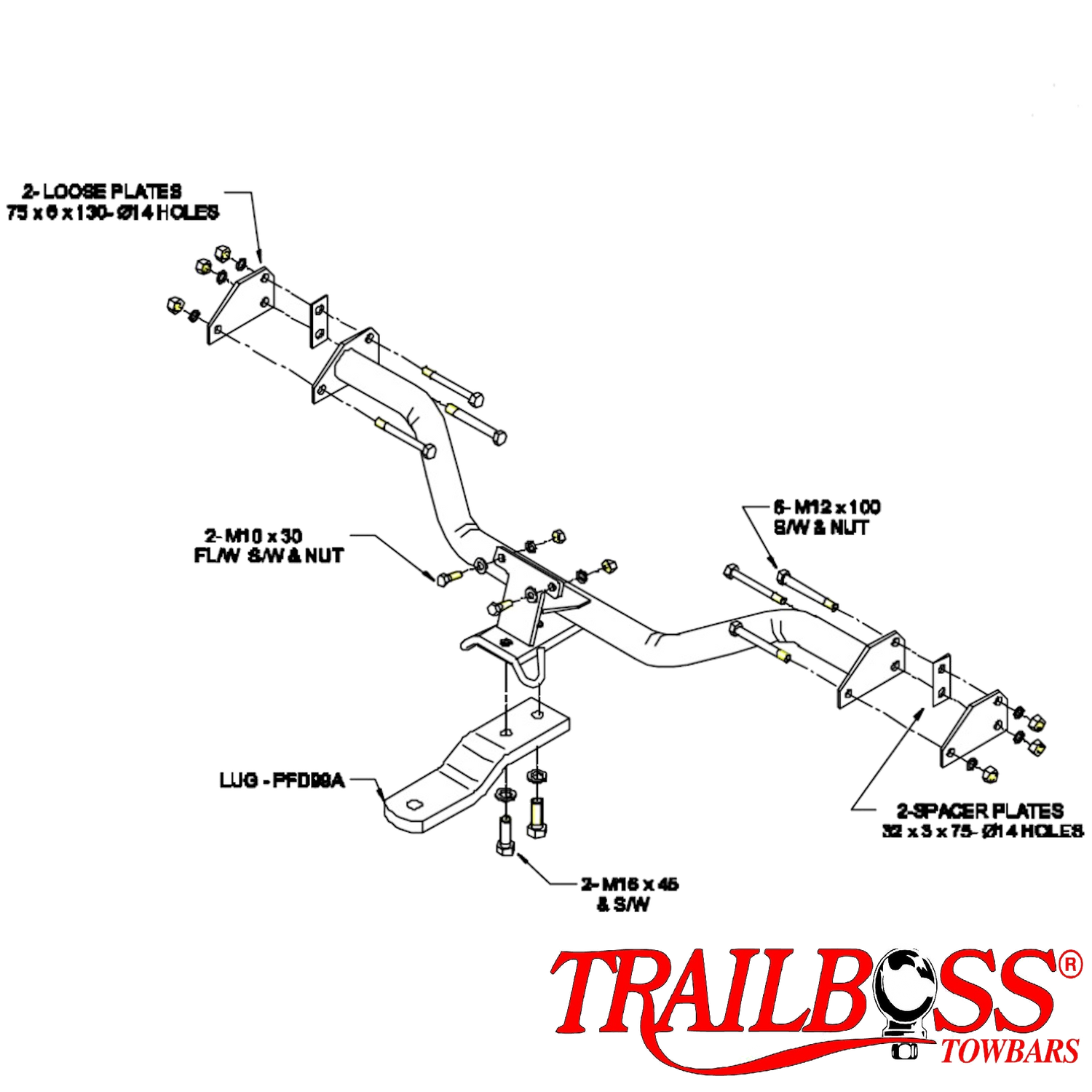 Ford Falcon XH Tub Body 04/1996 - 06/1999 - Towbar Kit