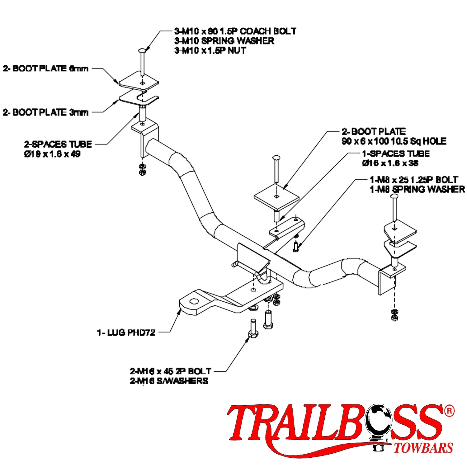 Holden Cruze SUV 07/2002 - 06/2006 - Towbar Kit