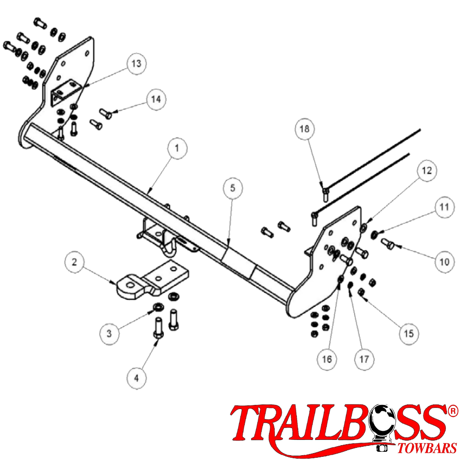 Holden Colorado 2wd & 4wd Tray No Step 07/2008 - 05/2012 - Towbar Kit