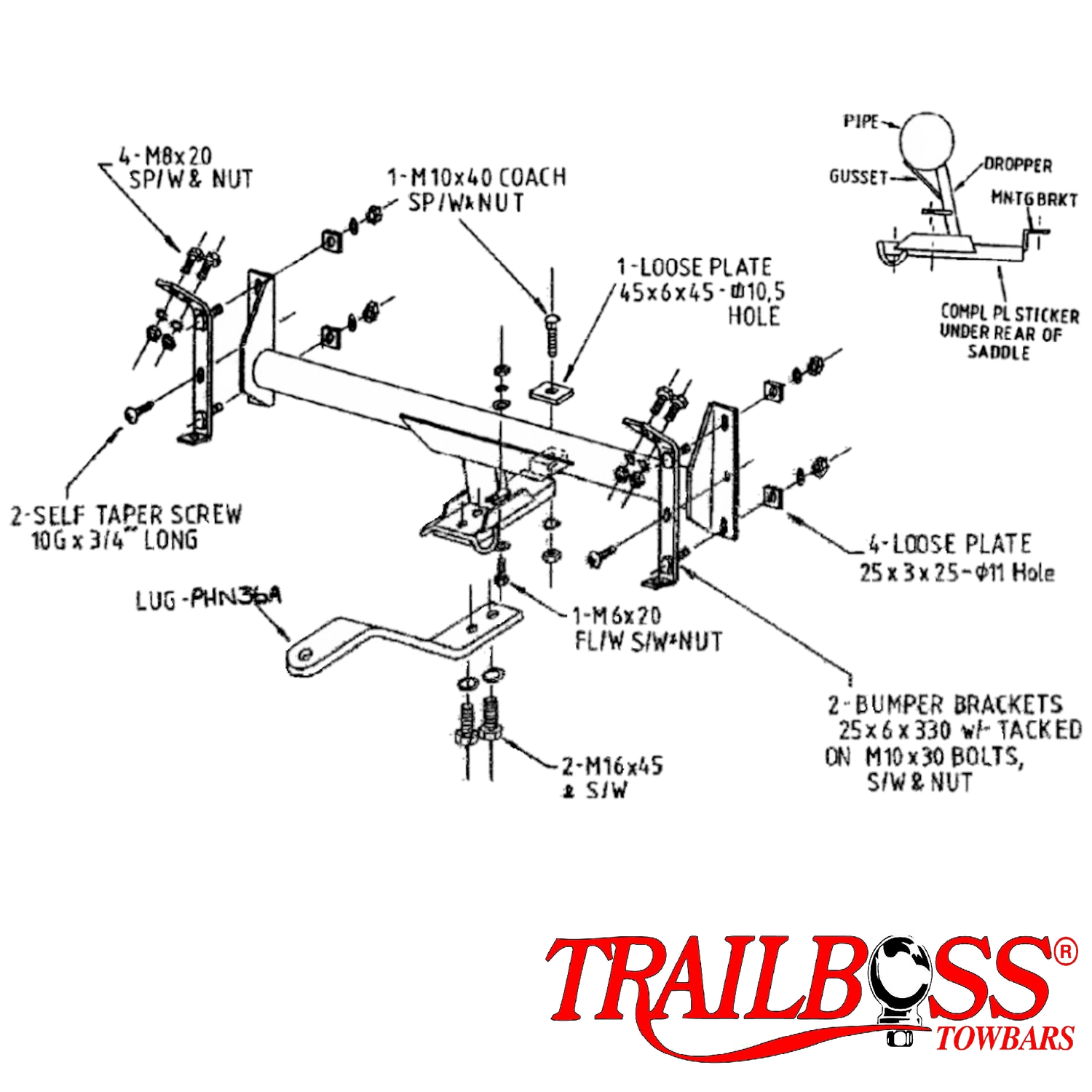Honda Accord Sedan 09/1989 - 09/1993 - Towbar Kit