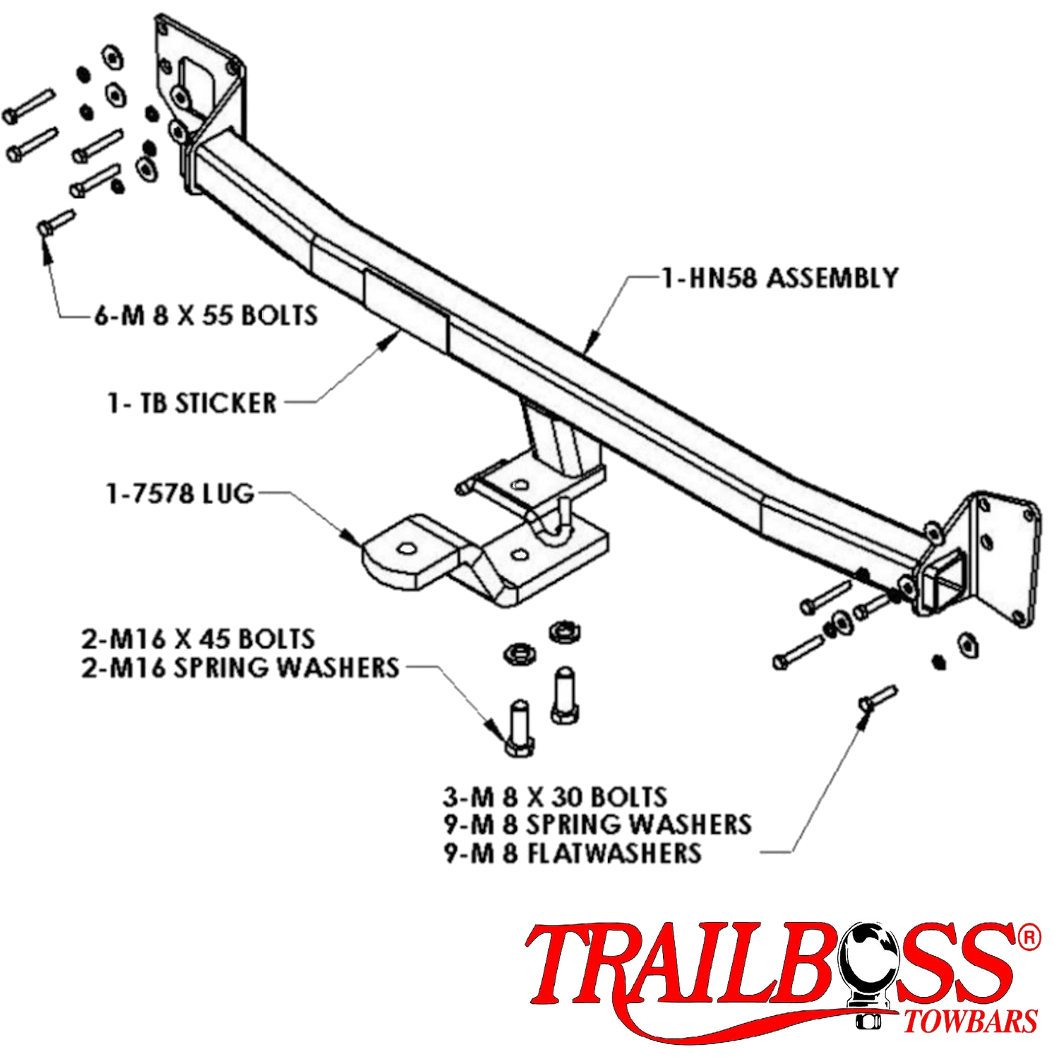 Honda Odyssey Gen 3 & 4 People Mover 06/2004 - 03/2014 - Towbar Kit