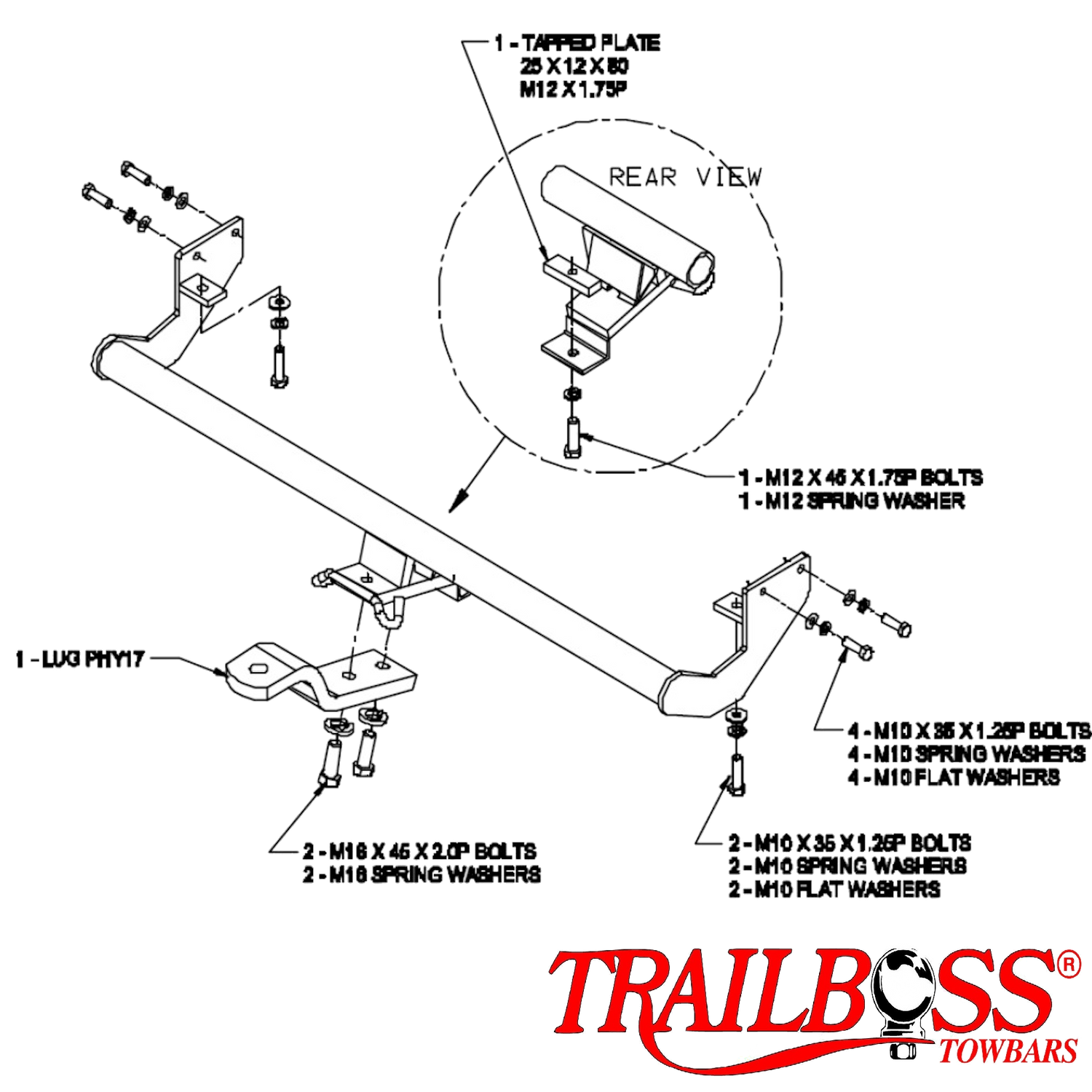 Hyundai Elantra XD Hatch (Not Lativa) 10/2003 - 10/2006  - Towbar Kit