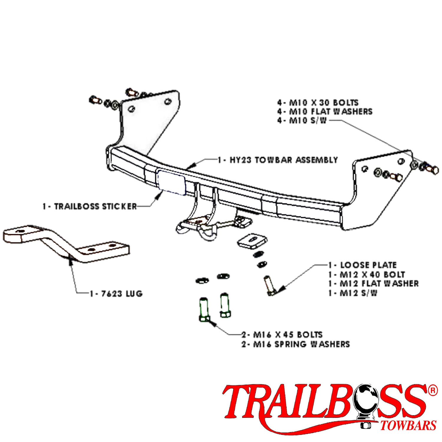 Hyundai Elantra Sedan 07/2006 - 05/2011 - Towbar Kit