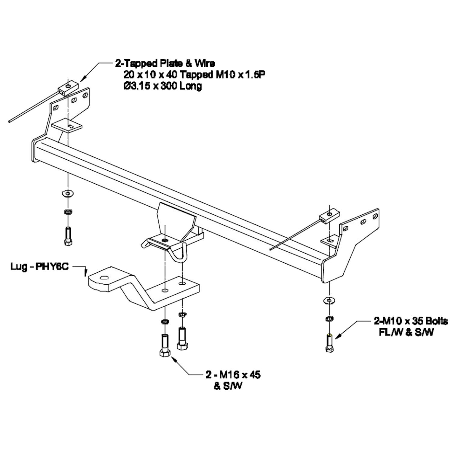 Hyundai Sonata Sedan 12/1993 - 07/1998 - Towbar Kit