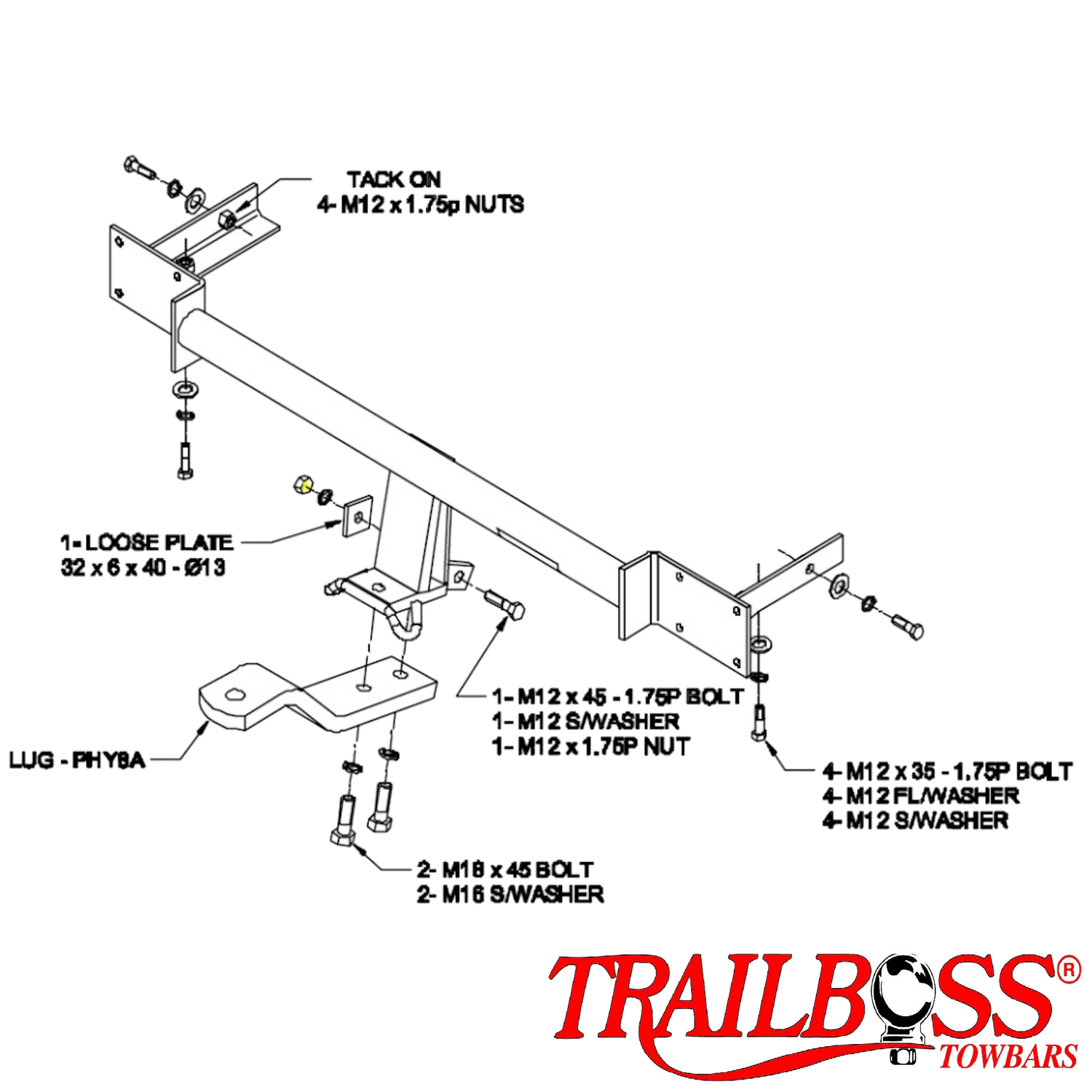 Hyundai Lantra Sedan 09/1995 - 12/2000 - Towbar Kit