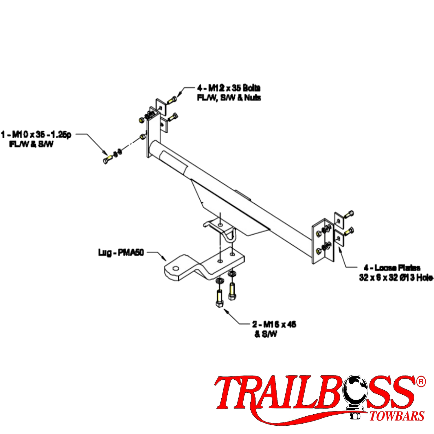 Ford Telstar Sedan 11/1991 - 12/1996 - Towbar Kit