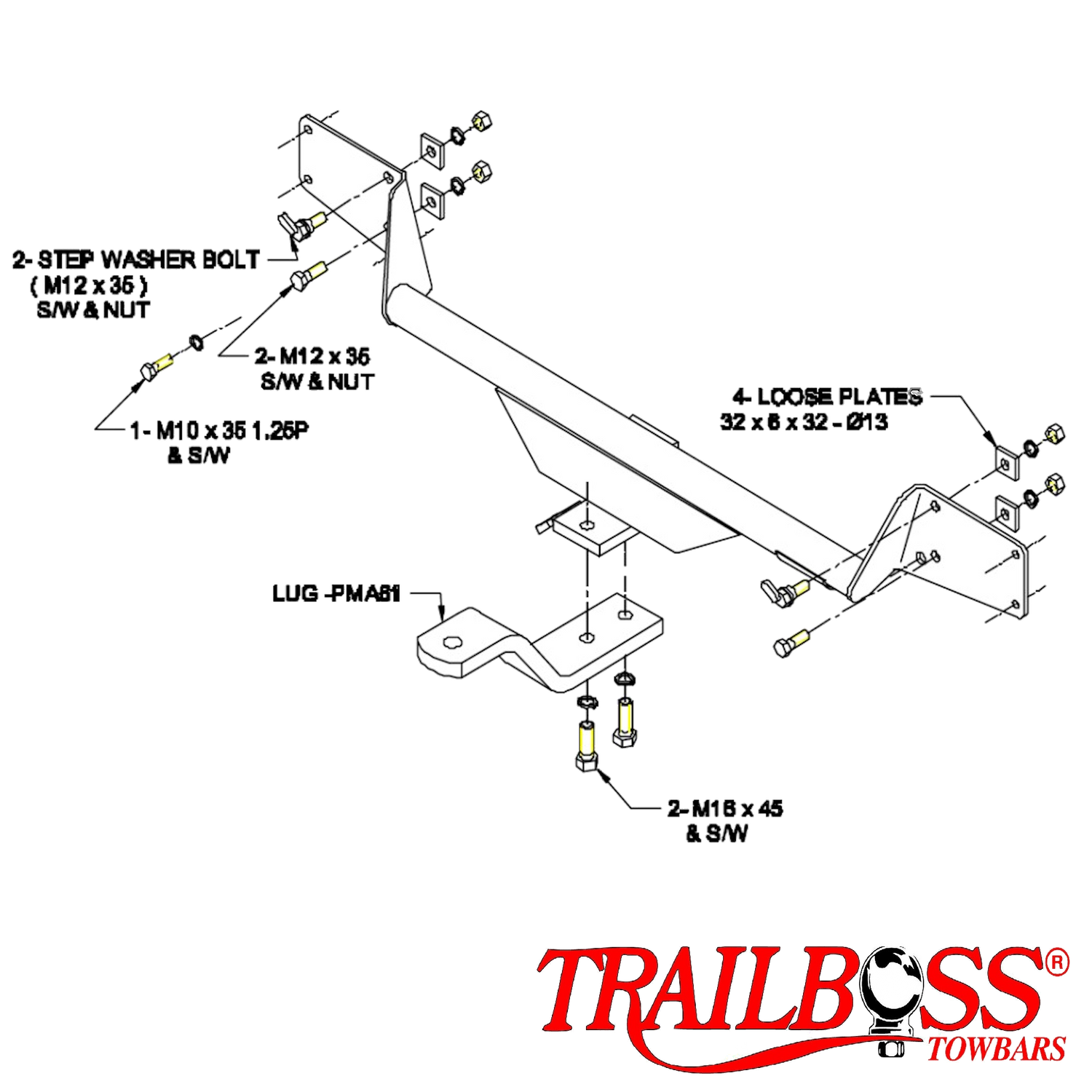 Mazda 626 Sedan 01/1992 - 12/2002 - Towbar Kit