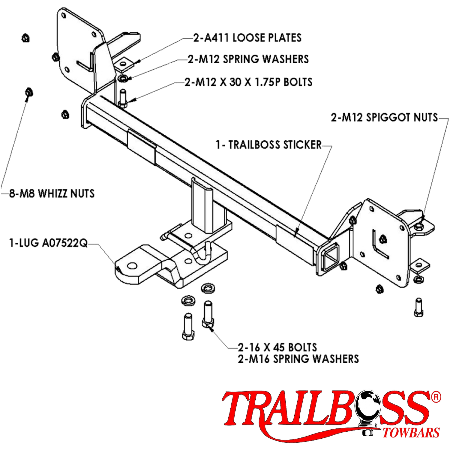 Mazda 3 Hatch (Not SP or MPS) 06/2003 - 03/2009 - Towbar Kit
